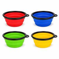 Bol pour animaux de compagnie en silicone platine, compatible micro-ondes, 350 ml, robuste, accessoire de voyage, camping, extérieur, bol à eau personnalisé pour animaux de compagnie