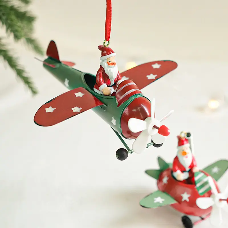 Новый дизайн Рождественская игрушка самолет Санта на самолете Рождественская елка орнамент