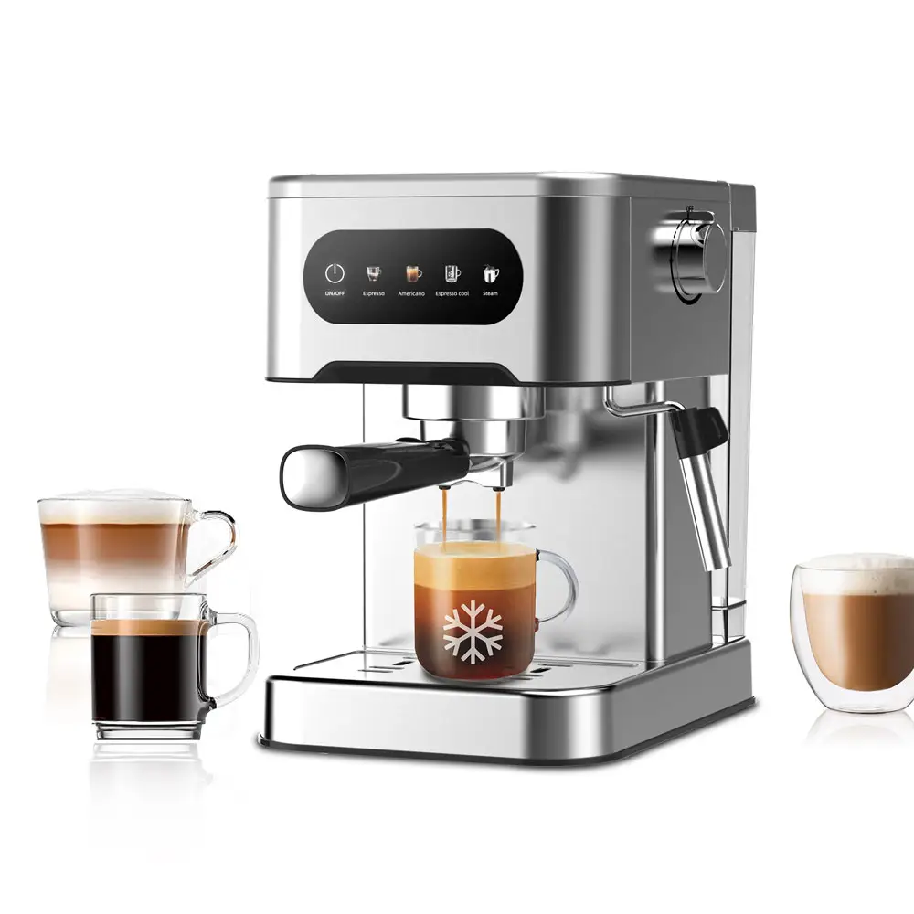 Máquina de café expresso Máquina de café/lattes/cappuccino Máquina de café expresso de aço inoxidável com 2 filtros