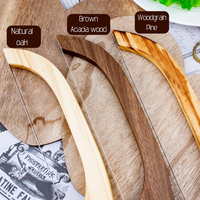 Couteau de cuisine en bois style couteau de violon personnalisé couteau à pain dentelé pour levain bagels challah fait maison