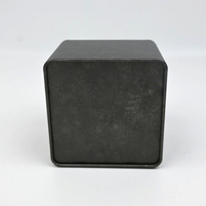 Boîte de rangement en métal carrée noire vintage vide en gros pour thé, snacks et aliments - Product Image 6
