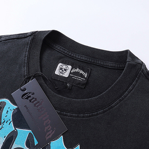 Chấ<span class=keywords><strong>t</strong></span> Lượng Cao <span class=keywords><strong>T</strong></span>-Shirt Người Đàn Ông Thiế<span class=keywords><strong>t</strong></span> Kế Thời Trang Rửa Nước Màu Đen Hip Hop Heavyweight Bông Tops Tees Đồ Họa Người Đàn Ông <span class=keywords><strong>T</strong></span> Áo Sơ Mi - Product Image 2