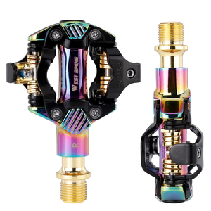 Pédales de vélo de <span class=keywords><strong>course</strong></span> sans clip légères en aluminium coloré professionnelles WEST BIKING avec cales - Product Image 3