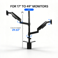 Support double écran Swelix XP01, nouvelle génération, réglable, à ressort à gaz, pour écrans plats/courbes ultra larges de 17 à 49 pouces, capacité de charge 20 kg, pour la maison