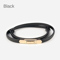 Ceintures en cuir véritable JULUN, fines, à double sangle en cuir, boucle dorée, ceinture élégante pour femmes, accessoire de taille pour tenues habillées