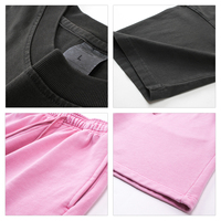 Ensemble de vêtements pour hommes en deux pièces avec logo personnalisé, short et t-shirt délavés à l'acide pour l'été