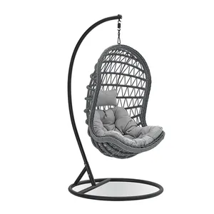 Wicker Curved <strong>Chair</strong> Garden Swing Sofa Indoor Outdoor <strong>Out</strong> <strong>Door</strong> Table With <strong>Chairs</strong> Modern Patio Hanging <strong>Egg</strong> Indoors Wooden - Product Image 1