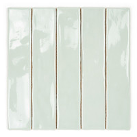 Azulejo Creta-25 Sage 5x25 cm 9 mm Brillante con Bordes Irregulares