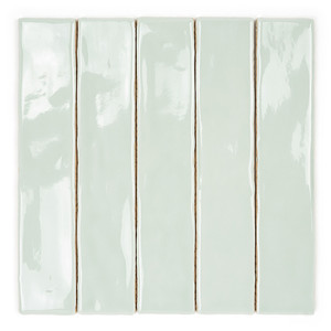 Piastrella Creta-25 Verde Salvia 5x25 Cm 9 Mm Lucida con Bordi Irregolari - Product Image 2