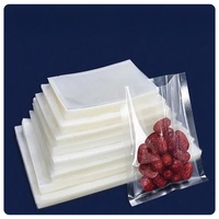 Sachet de conservation alimentaire en plastique PA/PE à barrière moyenne, scellé sur 3 côtés, durable, haute transparence, pour aliments, sac sous vide clair