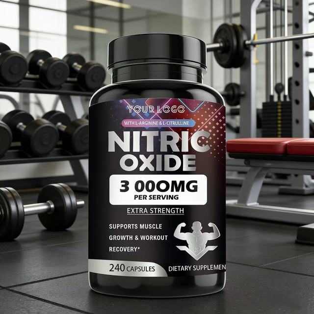 High Potency Extra Strength Nitric Oxide Capsules Supports Muscle Growth and Strength Male Supplement Capsules