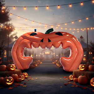 Arco Inflable Publicitario con Diseño de Calabaza Amarilla, Ventilador Incorporado, Impresión Digital, para Decoración de Halloween - Product Image 1