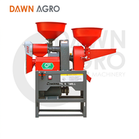DAWN AGRO Moulin à riz agricole portable, machine combinée pour la mouture de farine et le décorticage du riz, à disques, haute capacité, pour usage domestique et agricole