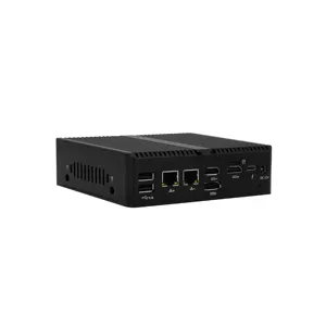 Fanless Industrial Barebone PC 12 Gen N100 Komputer Desktop Dual LAN RS232 Dual HD-MI DP tipe-c WiFi 4K Mini buah