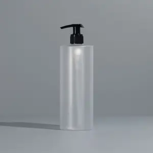 Toptan 300ml 500ml temizle buzlu parlak beyaz plastik duş jeli losyon pompa şişesi şampuan şişesi