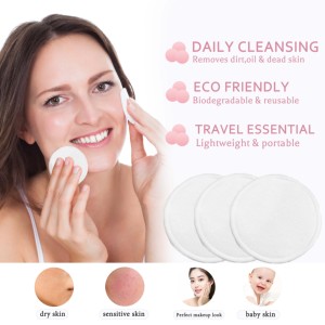 I tamponi per la rimozione del trucco in cotone riutilizzabili rimuovono il trucco facilmente Eco Friendly per rimuovere il trucco ipoallergenico per tutti i tipi di pelle - Product Image 4