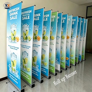 Support de bannière enroulable rétractable à prix compétitif, support publicitaire en aluminium, <span class=keywords><strong>kakemono</strong></span> rétractable, présentoirs de bannières enroulables - Product Image 2
