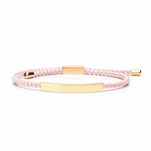 Stainless Steel Engravable Bracelet Custom Statement Jewelry Bar Engravable Adjustable Colorful <b>Rope</b> Bracelet - Product Image 4