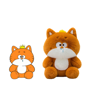 Peluche de Gato Naranja Personalizado OEM/ODM - Adorable Gatito con Corona y Detalle de <span class=keywords><strong>Mocos</strong></span> para Niños - Product Image 1