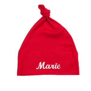 Cappello rosso per neonati da 4 mesi con nome ricamato - Product Image 1