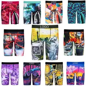 2023 Factory Customized Long Boxing Shorts Printed Underwear Men's Casual Underwear 3xl Plus Size Boxing Shorts