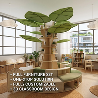 Étagère à livres en bois personnalisée en forme d'arbre avec sièges, mobilier de garderie pour l'école maternelle, la maternelle, la crèche, la salle de classe, la bibliothèque, l'espace d'exposition