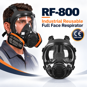 Máscara Respiratoria Facial Completa de Silicona, Ligera y Ergonómica, con Válvula de Exhalación, Certificación CE EN136, para Trabajos de Carpintería - Product Image 1