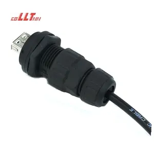 LLT M19 Konektor Dudukan Panel USB, Tahan Air Bundar