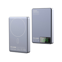 Batterie externe portable magnétique sans fil personnalisée 10000 mAh avec charge rapide PD20W, coque en alliage d'aluminium, affichage de puissance TFT, ODM W24-10000