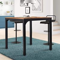 Bar et table basse brun rustique de 47 ''meubles de salon modernes pieds réglables cadre en métal robuste pub haut