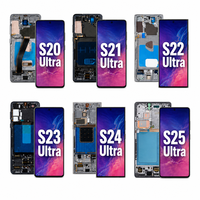 Komponen Digitizer Layar Sentuh OLED 6.78" S22 Ultra 4G/5G, Luminansi 400cd+ untuk Penggantian Layar S22 Ultra