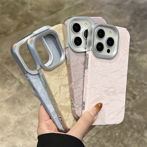 Nouvelle Arrivée Coques de Téléphone à Texture Montagne enneigée pour iPhone 17 16 15 Pro Max avec Cadre Électroplaqué à Grand Trou et Protection Renforcée - Product Image 1