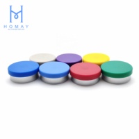 Capuchons en aluminium avec trou d'étanchéité, coque pour flacons tubulaires ou en verre moulé, de 13mm, 20mm ou 32mm, 10 pièces