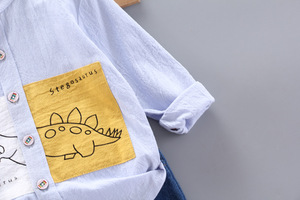 Productos Más Vendidos, Conjunto de Camisa y Pantalones de Manga Larga con Diseño de Dinosaurio Baba Polo para Niños - Product Image 4