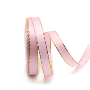Cinta de 3mm-38mm para caja de regalo de decoración de Navidad Manual DIY, borde dorado y plateado, cinta Santin dorada/plateada en stock - Product Image 4