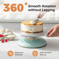 Alas Putar Kue Aluminium Alloy Heavy Duty 10-12 Inch, Rotasi 360° Halus, Anti Lengket, Bantalan Presisi Senyap, Alat Kue Berbobot