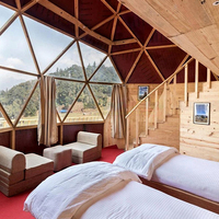 Tenda Domo Geodesik Transparan Kain PVC 4 Musim untuk Glamping Mewah, Hotel Mewah, Tenda Domo Geodesik