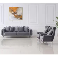 Ensemble de canapés de salon rétro américain haut de gamme Design moderne avec boucle canapés tissu droit pour hôtels meubles de salon