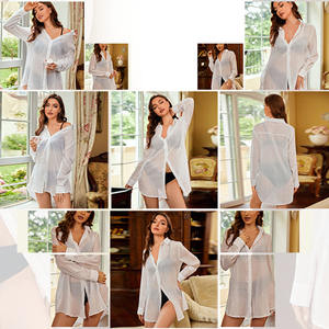 Robes <span class=keywords><strong>de</strong></span> nuit sexy à manches longues transparentes pour filles, robes <span class=keywords><strong>de</strong></span> nuit à boutons, robes <span class=keywords><strong>de</strong></span> nuit <span class=keywords><strong>de</strong></span> beauté endormie, lingerie - Product Image 5