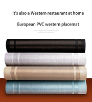 Tatakan PVC persegi Eropa warna solid, tatakan meja tahan minyak tahan air restoran hotel Barat