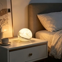 Lampe de table LED moderne en marbre naturel à piles pour chambre à coucher, veilleuse, style européen de luxe, éclairage d'ambiance décoratif