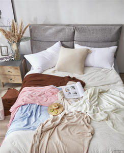Plaid en coton tricoté doux et lisse <span class=keywords><strong>GHT</strong></span> pour lit, canapé, adultes et enfants - Product Image 5