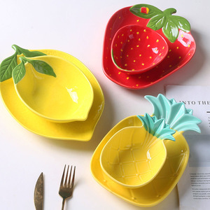 OEM/Odm Jaune Ananas Forme Fruits Plats Plat Irrégulier Et Assiettes Faits À La Main Mignon <span class=keywords><strong>Assiette</strong></span> En Céramique De Couleur <span class=keywords><strong>Pastel</strong></span> - Product Image 4