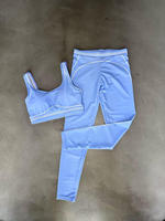 Ensemble de yoga deux pièces pour femme, respirant, anti-transpiration, sans coutures, doux pour la peau, taille élastique, épaules dénudées, dos nageur