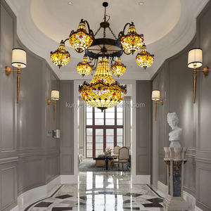 Magnifique Lustre LED Vintage Multi-têtes en Verre Fait Main, Culot E-27, Lumière Blanc Chaud Doux 2700K pour Éclairage Suspendu de Villa - Product Image 5