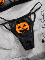 Bikini citrouille sexy pour femme Anime Devil Cosplay Costume Halloween Lingerie Goth Harness Ensemble soutien-gorge et culotte