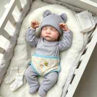 Reborn-Babypuppe, 17 Zoll, weiche Vinyl-Begleitpuppe für Kinder, Geburtstagsgeschenk, waschbare, wechselbare Kleidung, handbemalte Mädchenpuppe