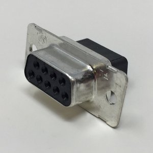 Carcasa receptáculo original 205203-3 para conectores D-Sub estándar, 9 posiciones, serie HDP-20, colgante libre, chapado en estaño, fabricado en EE. UU. - Product Image 1