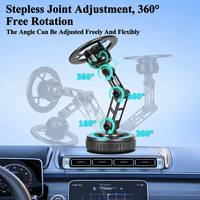 Support de téléphone magnétique pour voiture avec bras robotique articulé à 3 axes en alliage de zinc, logo personnalisé, base à ventouse en gel lavable