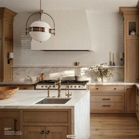 Nouvelle conception de luxe, armoires de cuisine en bois massif en chêne laqué MDF avec îlot, armoire de cuisine blanche